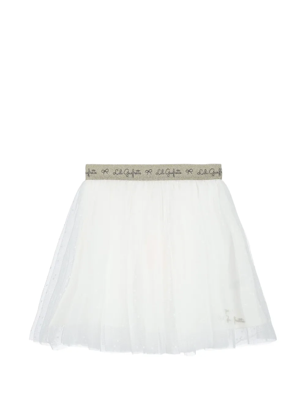 Lili Gaufrette Gonna con banda logo - Bianco