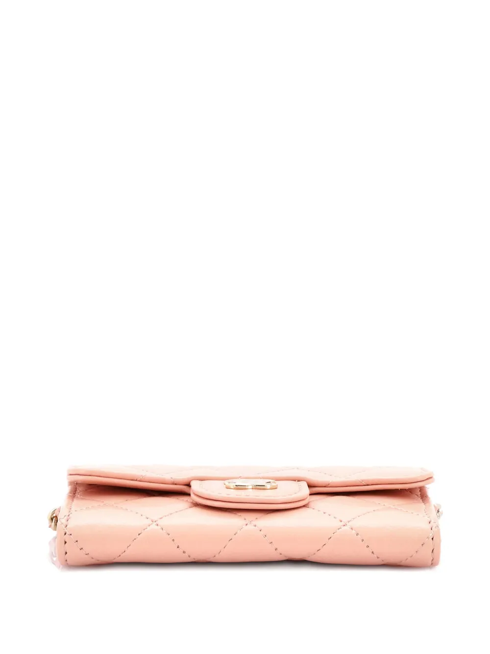 Pre-owned Chanel Classic Flap Chain Quilted Lambskin Mini Belt Bag In Pink