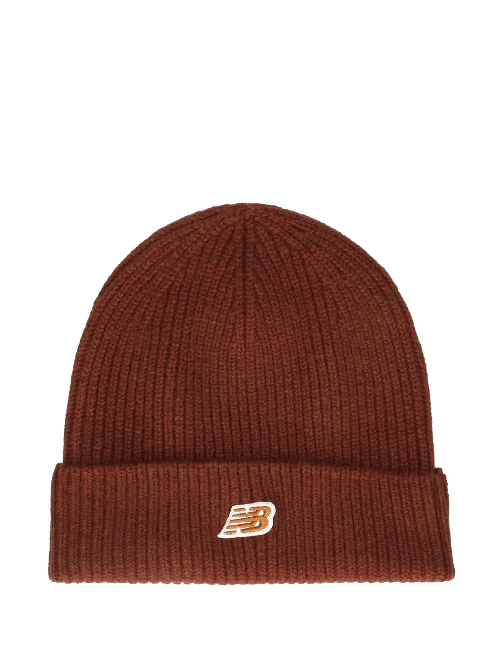 New Balance logo-patch beanie hat | Brown | Image 1