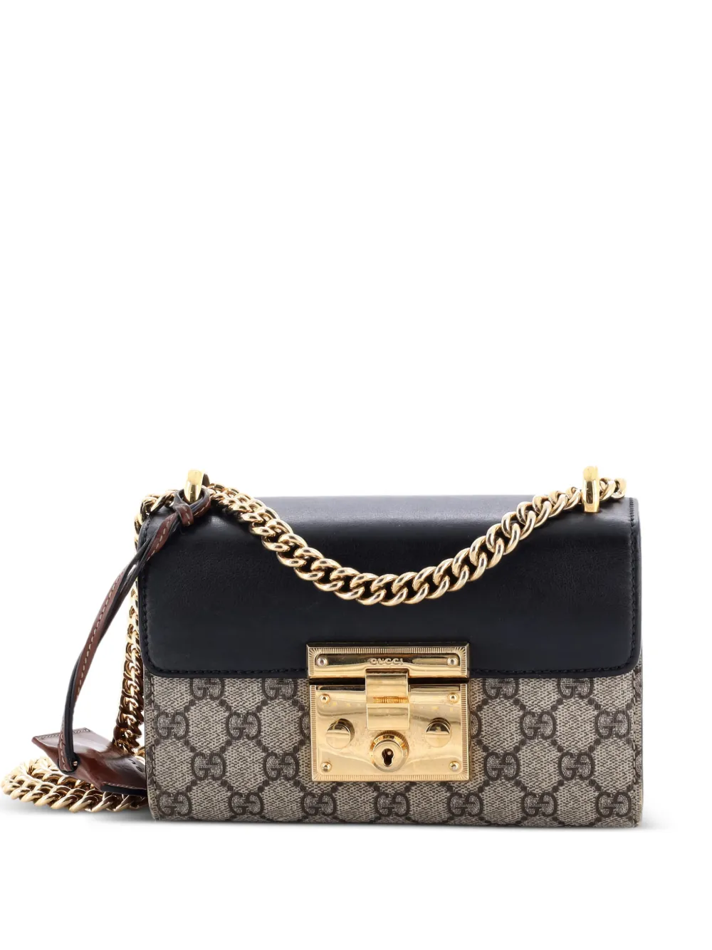 Gucci Pre-Owned Padlock Shoulder Bag GG Coated Canvas and Leather Small crossbody bag - Schwarz
