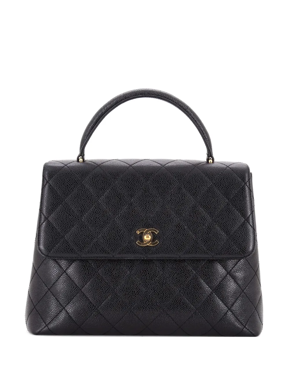 CHANEL Pre-Owned Borsa a tracolla Jumbo in pelle di agnello Caviar trapuntata - Nero