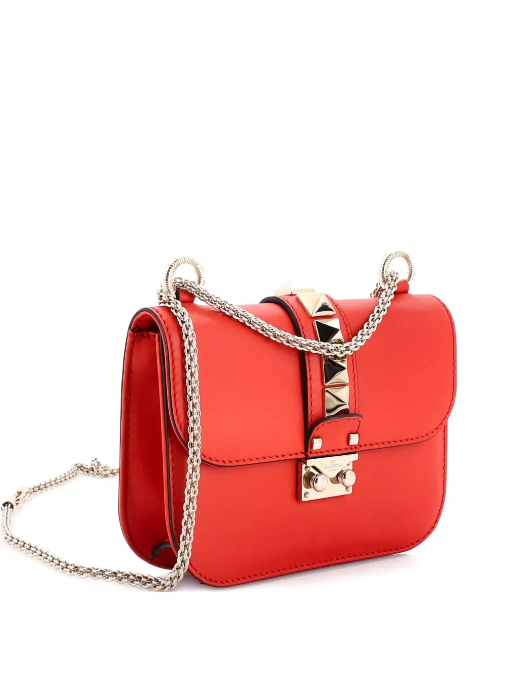 Valentino Garavani Pre-Owned Glam Lock Shoulder Bag Leather Mini crossbody bag - Rosso