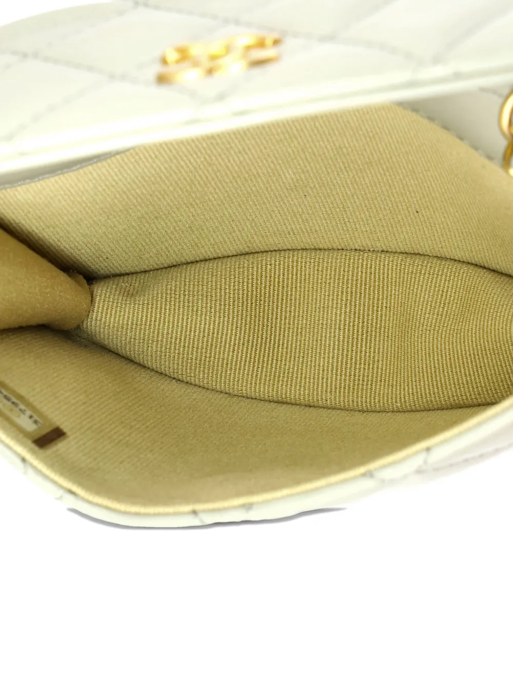 CHANEL Pre-owned Pearl Crush Flap Clutch With Chain Quilted Lambskin Mini Crossbody Bag In Gray