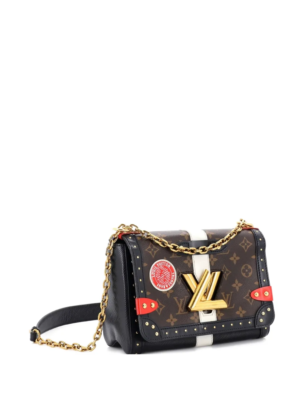 Louis Vuitton Pre-Owned Borsa a tracolla Twist Handbag con borchie - Marrone