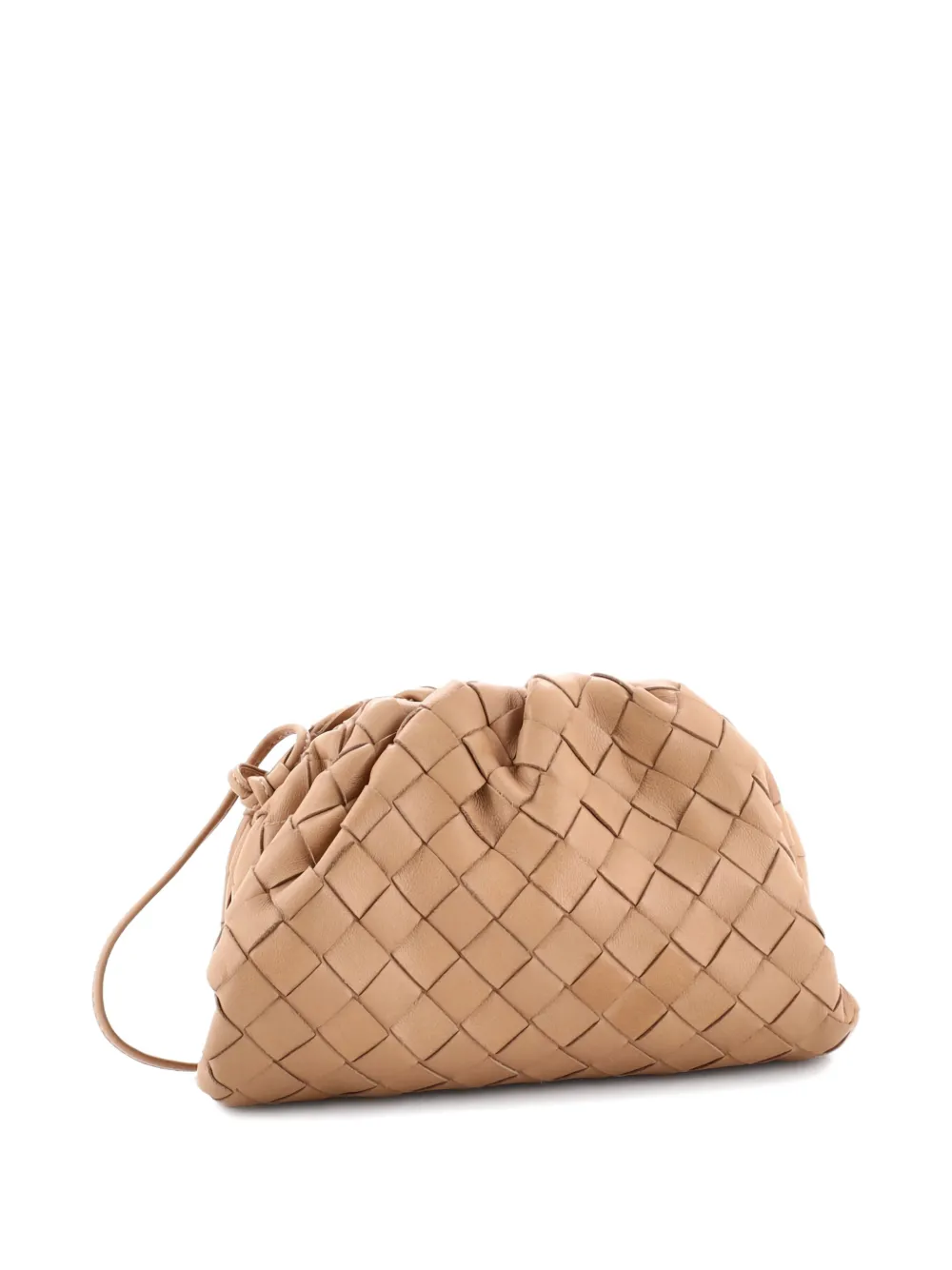 Pre-owned Bottega Veneta The Pouch Intrecciato Nappa Mini Crossbody Bag In Brown
