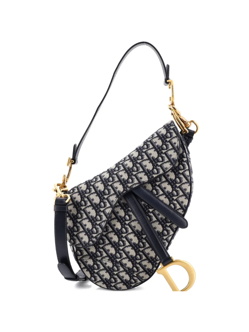 Christian Dior Pre-Owned Mittelgroße Strap Oblique Schultertasche aus Canvas - Blau