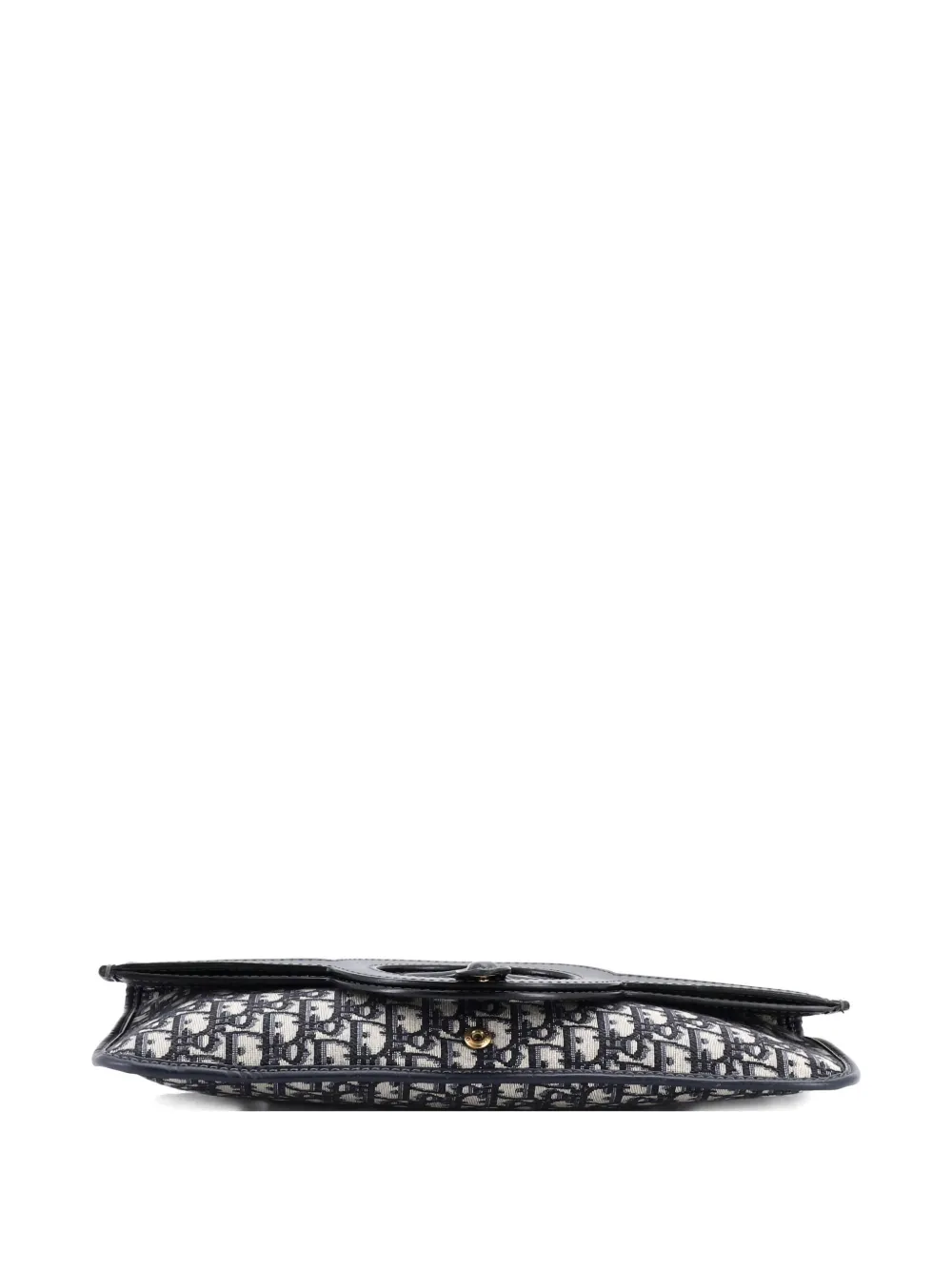 Fold Over Oblique Canvas Clutch Bag