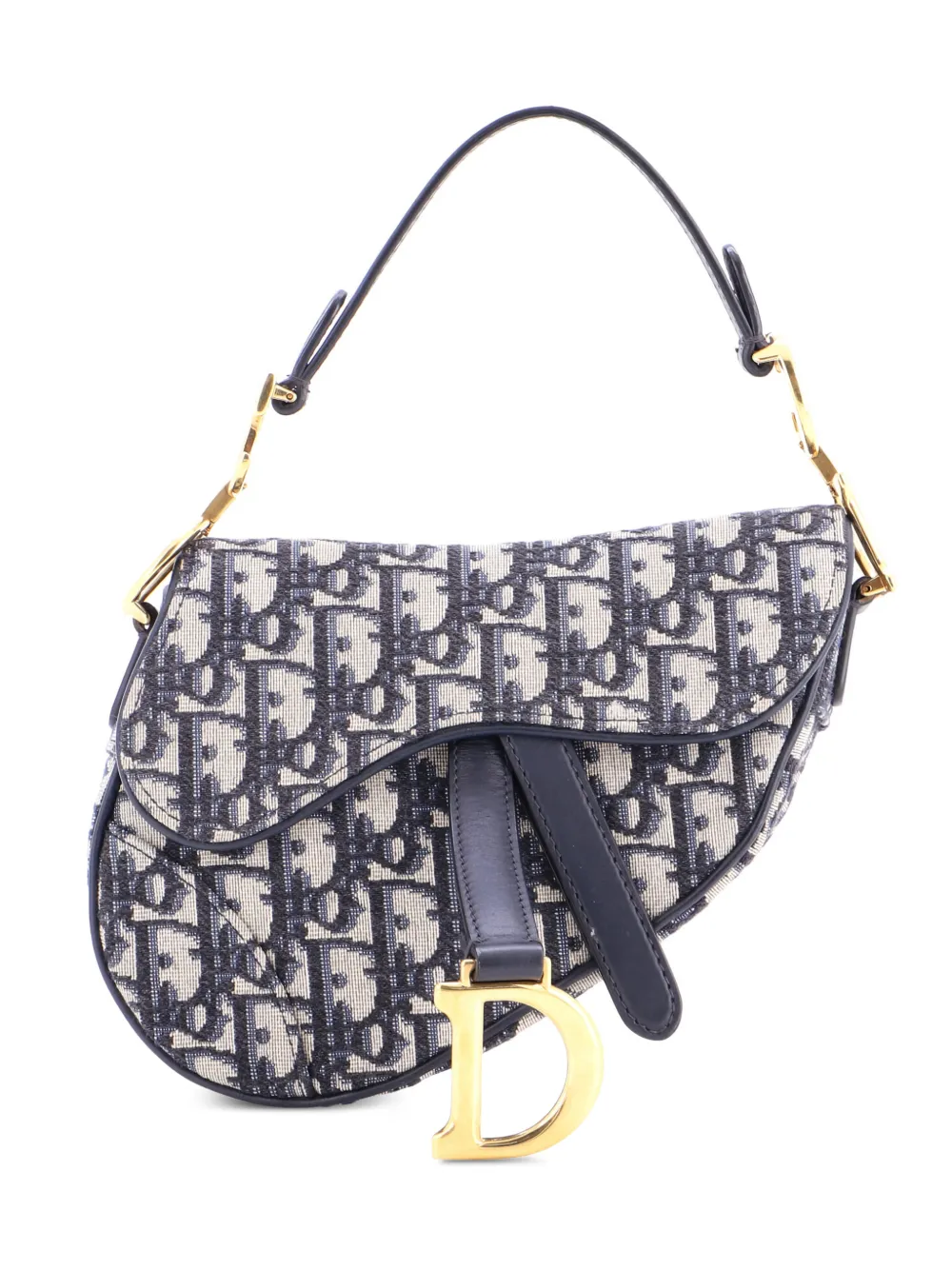 Christian Dior Pre-Owned Saddle Handbag Oblique Canvas Mini shoulder bag - Blu