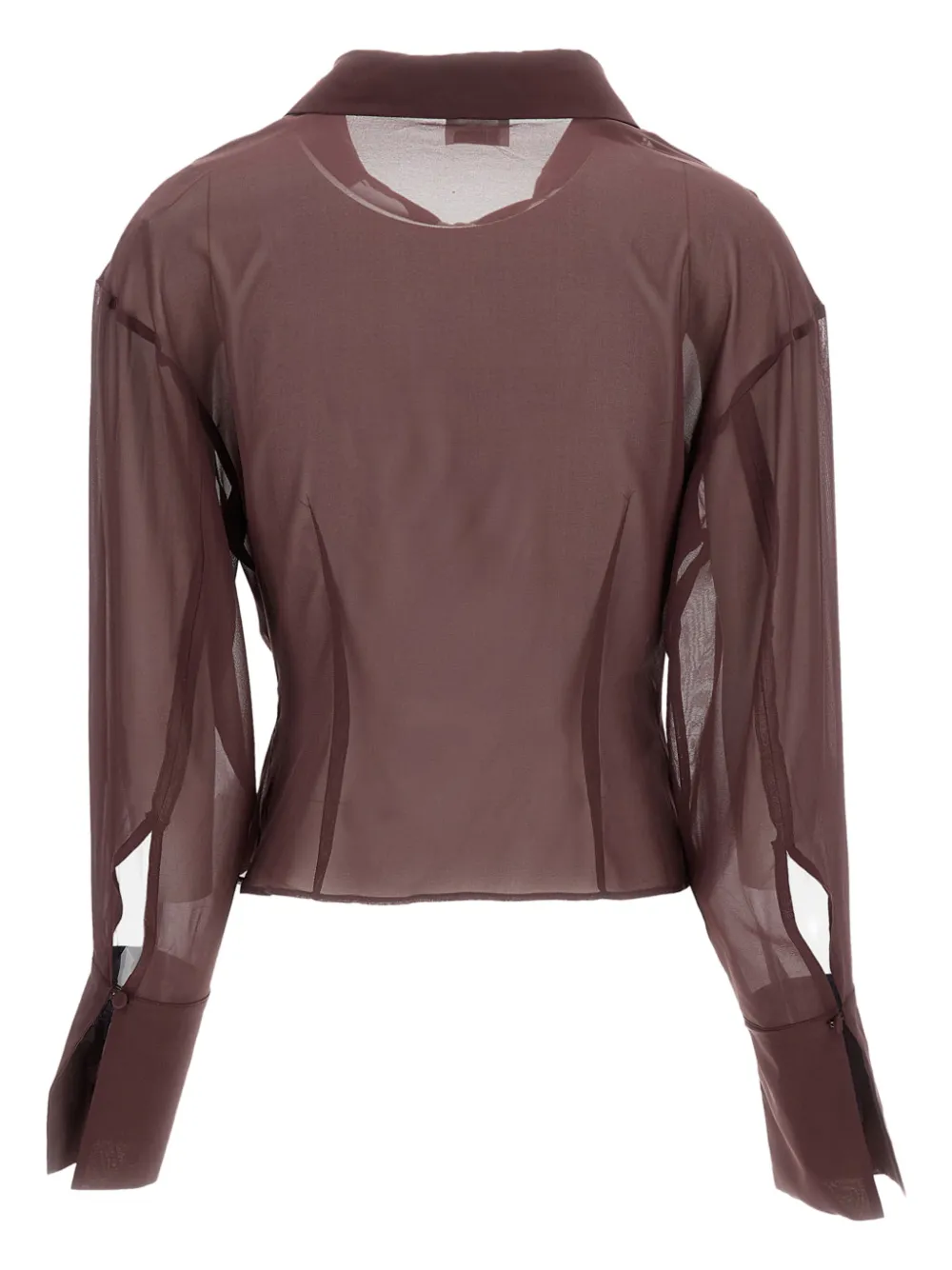 THE ANDAMANE Viola blouse met gedrapeerd effect - Bruin