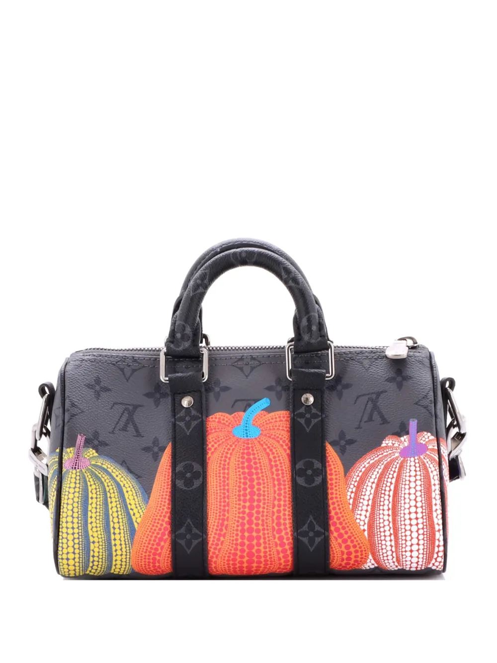 Louis Vuitton Pre-Owned Keepall Bandouliere Bag Yayoi Kusama Pumpkins Reverse Monogram Eclipse Canvas 25 crossbody bag - Grau