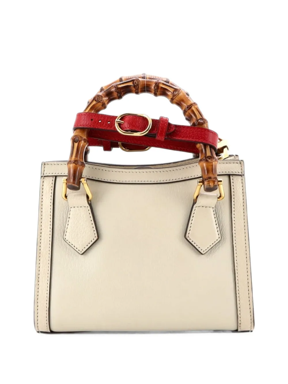 Gucci Pre-Owned Mini Diana NM Bamboo Tote Bag aus Leder - Weiß