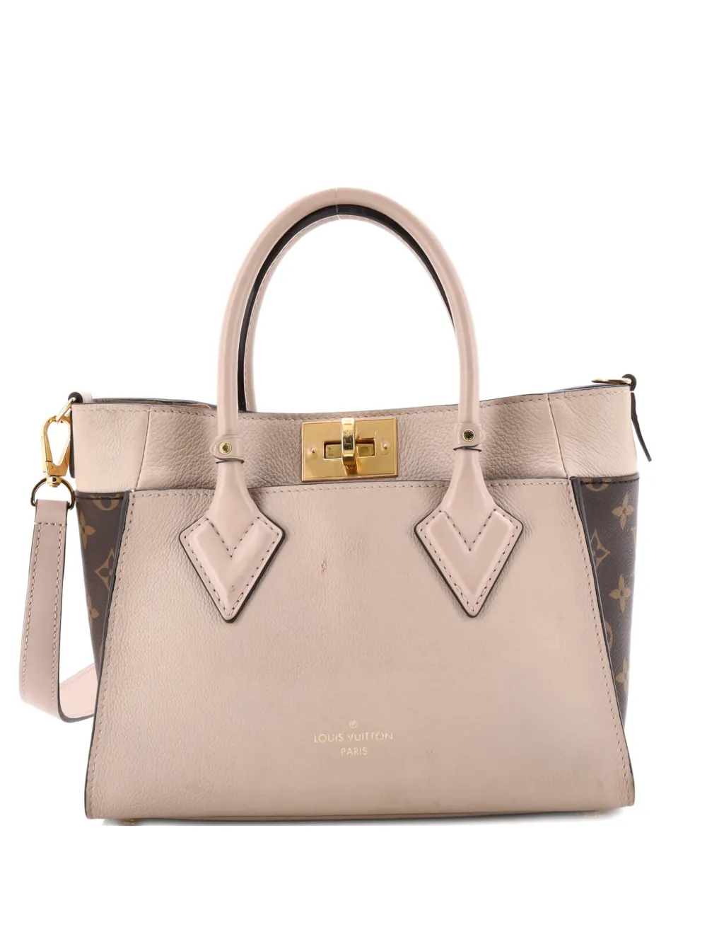 Louis Vuitton Pre-Owned On My Side Tote Leather with Monogram Canvas PM shoulder bag - Toni neutri