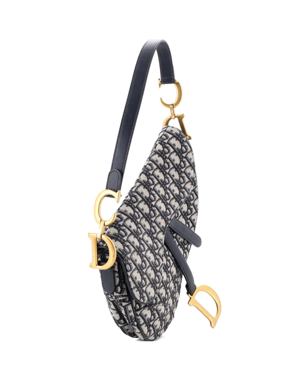 Christian Dior Pre-Owned Saddle Handbag Oblique Canvas Medium shoulder bag - Blu