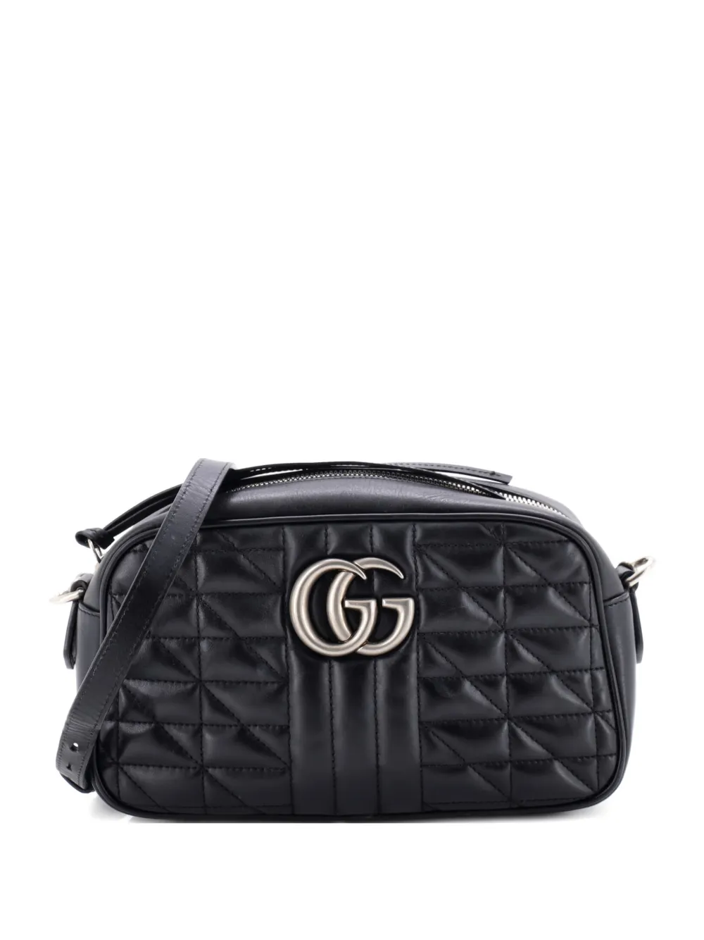 Gucci Pre-Owned GG Marmont Shoulder Bag Mixed Matelasse Leather Small crossbody bag - Nero