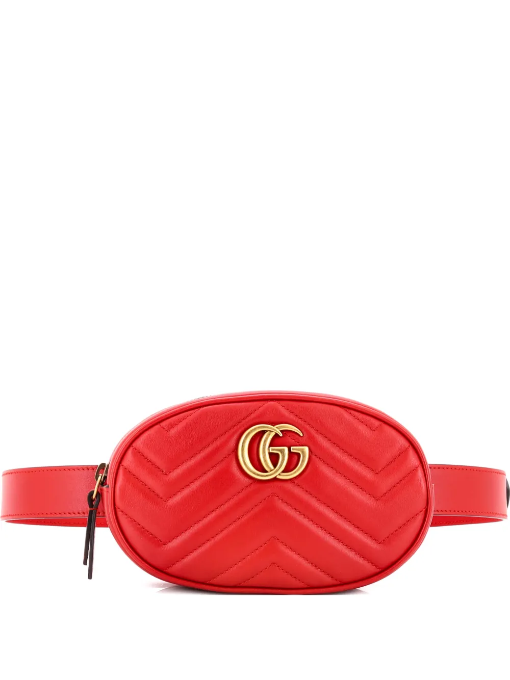 Gucci Pre-Owned GG Marmont Matelasse Leather belt bag - Rosso