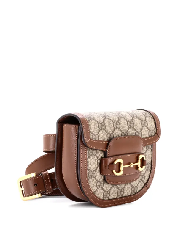 【ベルト無し・バッグのみ】 GUCCI ホースビット・ウエストバッグ　ブラウン グッチ ホースビット 1955〕スモール ショルダーバッグ ・ブラウン バッグ