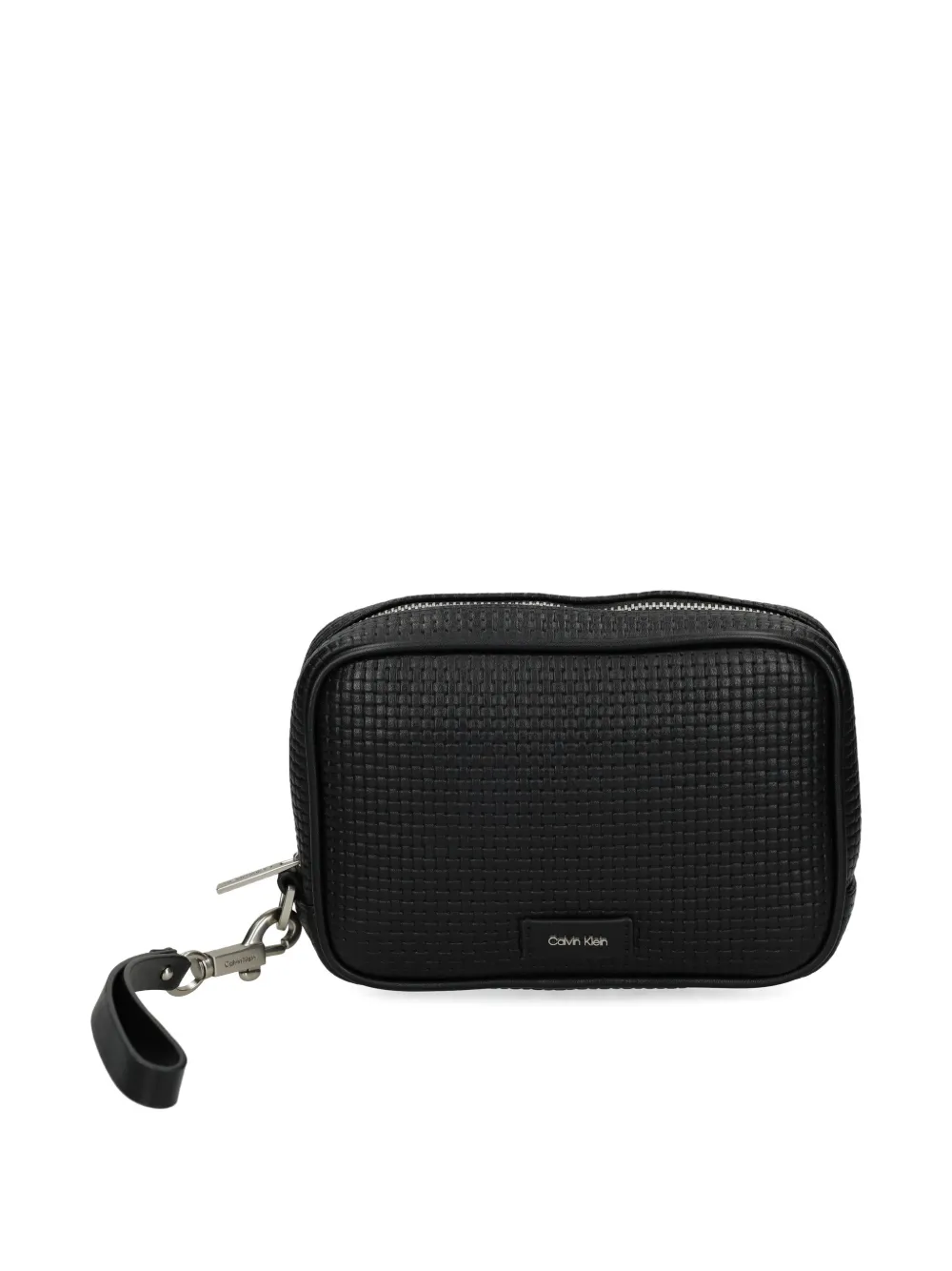 Calvin Klein textured wristlet wash bag | Black | Image 1
