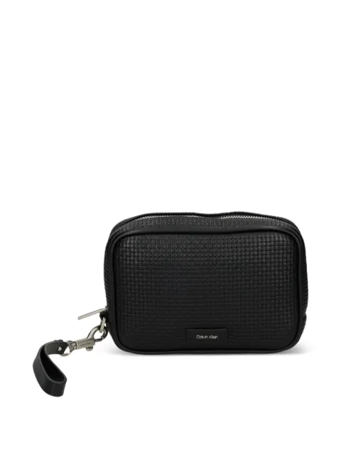 Calvin Klein textured wristlet wash bag