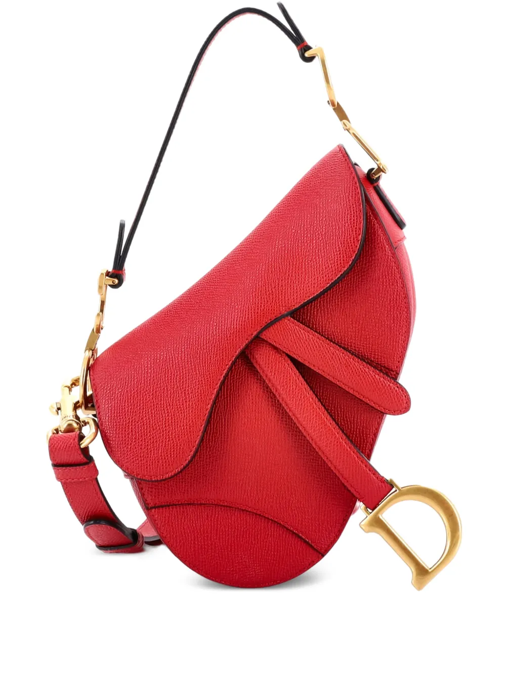 Christian Dior Pre-Owned Saddle Handbag with Strap Leather Mini shoulder bag - Rosso