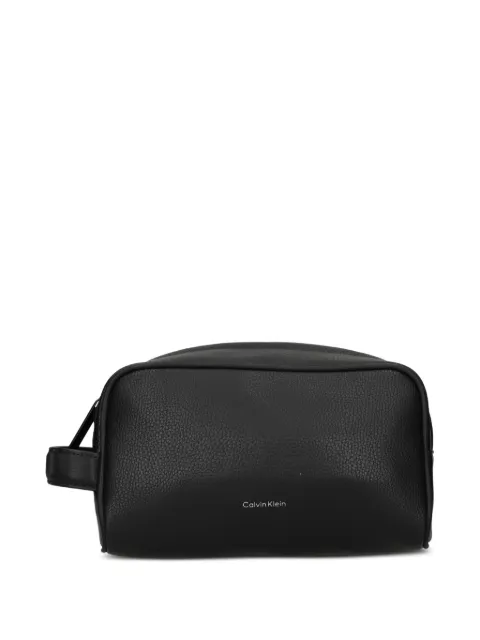 Calvin Klein textured handle-strap wash bag