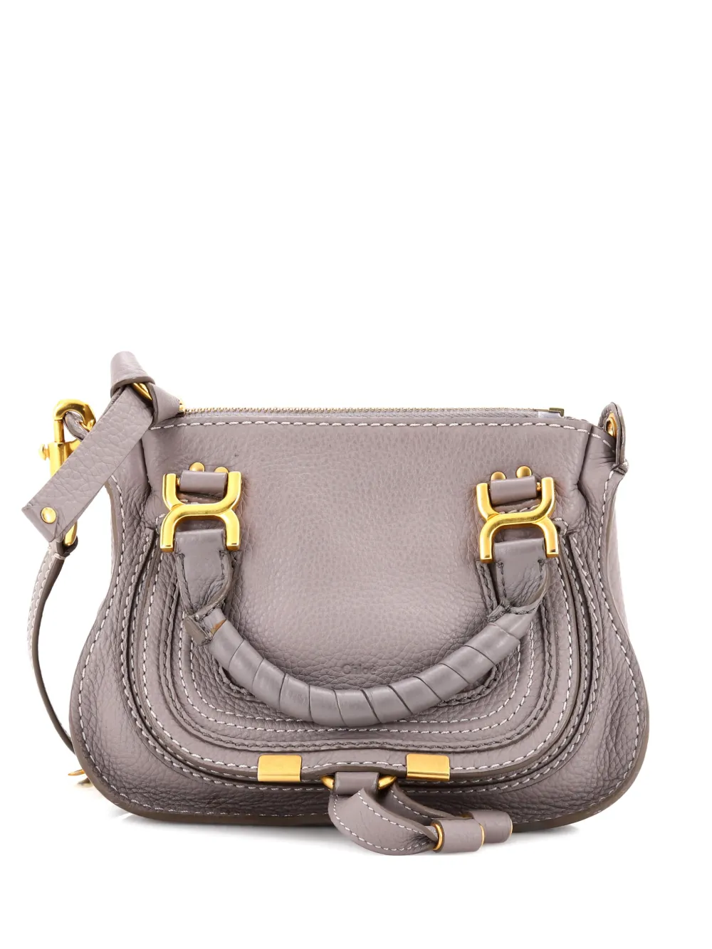Chloé Pre-Owned Marcie Satchel Leather Baby crossbody bag - Grigio