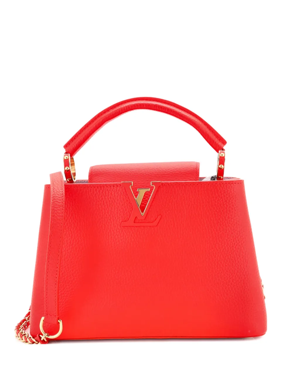 Louis Vuitton Pre-Owned Braided Chain Capucines Bag Taurillion Leather BB satchel - Red