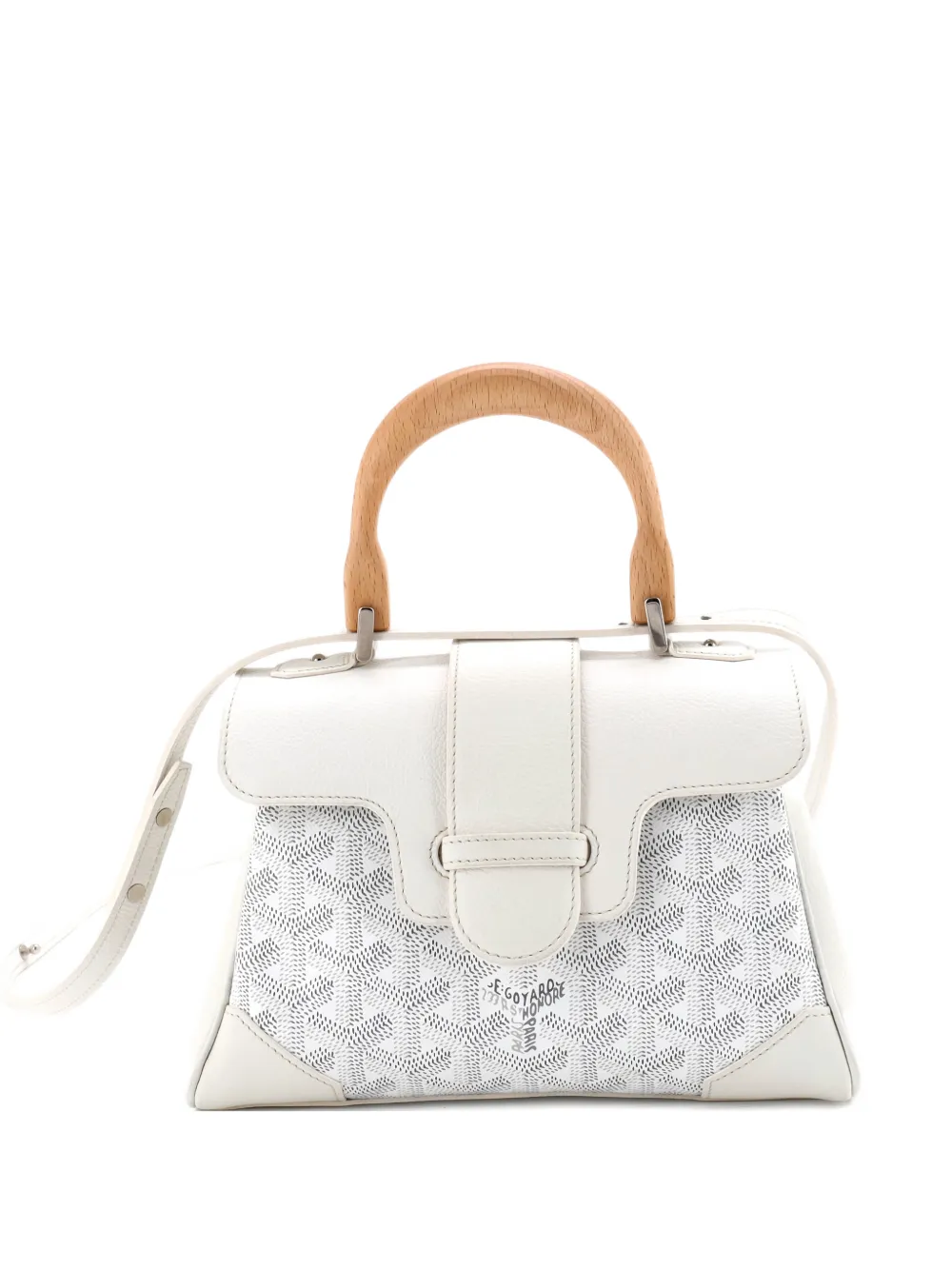 Goyard Pre-Owned Saigon Top Handle Bag Coated Canvas with Leather Mini shoulder bag | White | Image 1