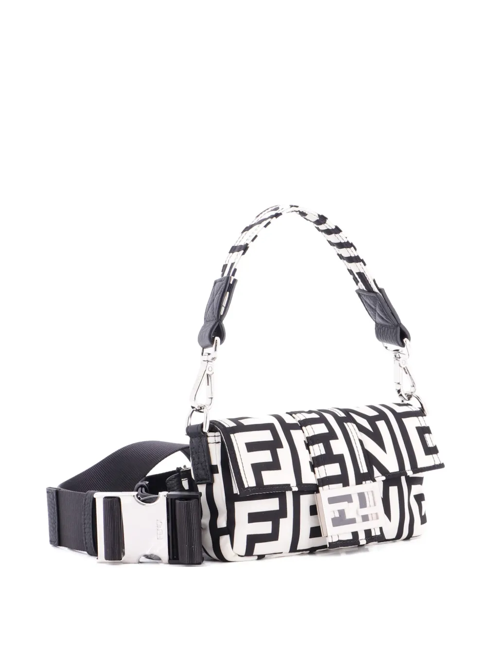 Fendi Pre-Owned x Marc Jacobs Baguette NM Bag Printed Nylon shoulder bag - Nero