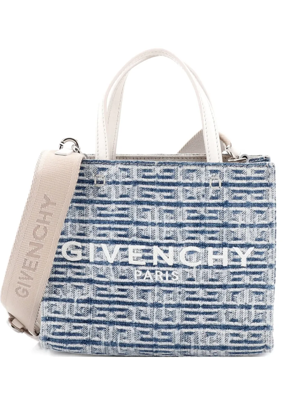 Givenchy Pre-Owned G- 4G Denim Mini tote bag - Blu