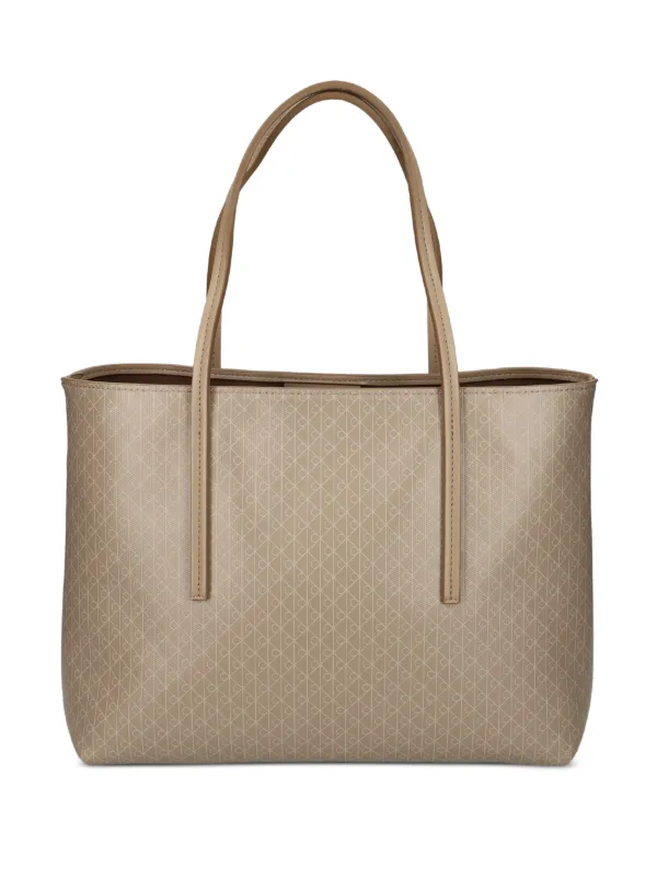 Calvin Klein Patterned Tote Bag in Neutrals