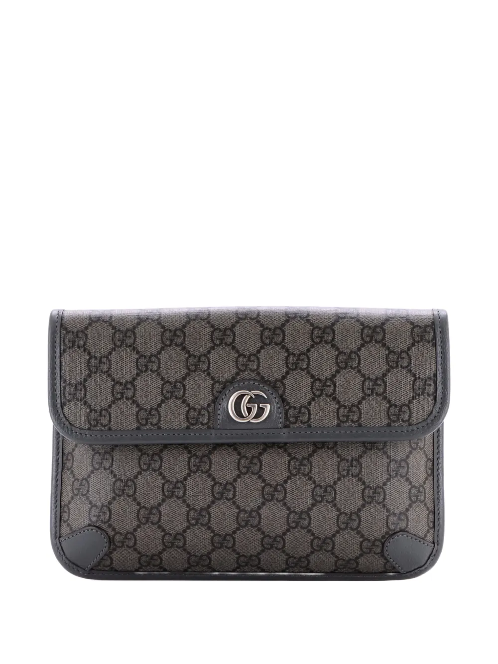 Gucci Pre-Owned Ophidia Flap GG Coated Canvas with Leather belt bag - Grigio