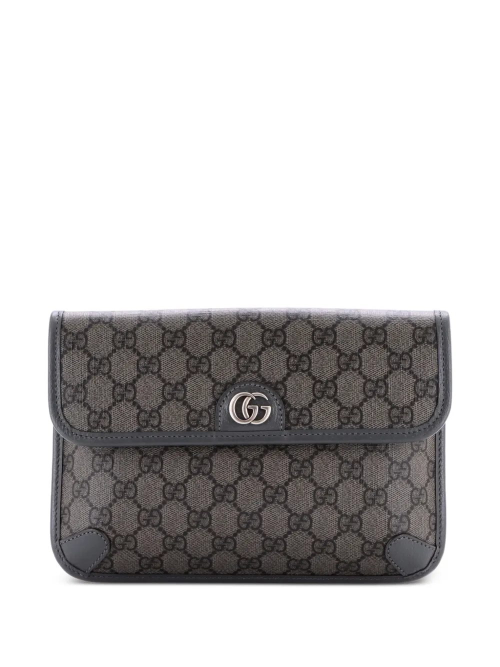 Gucci Pre-Owned Ophidia Flap GG Coated Canvas with Leather belt bag - Grigio