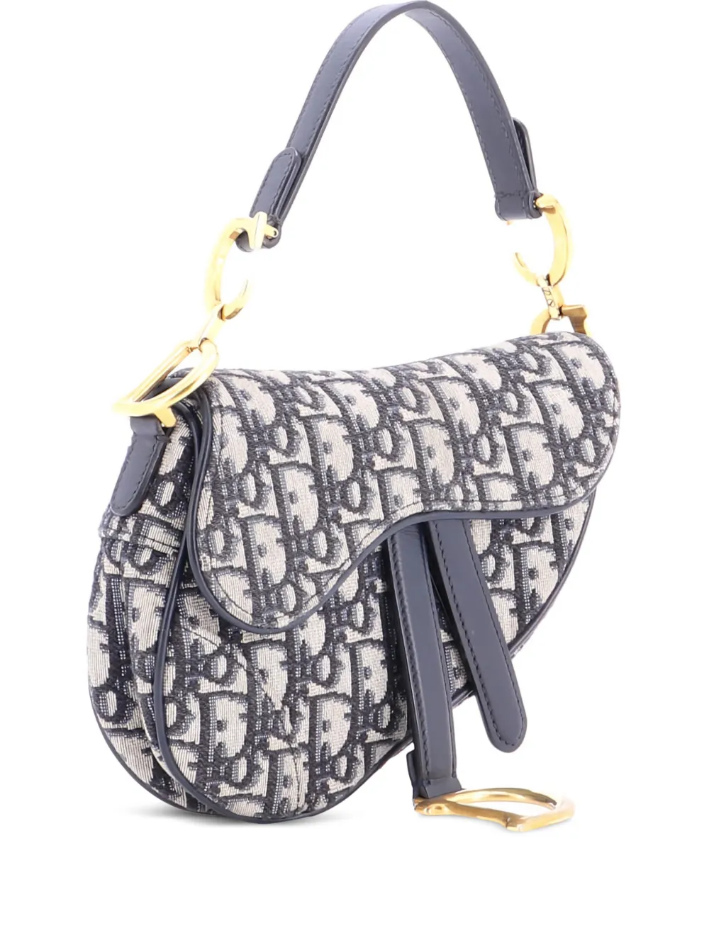 Christian Dior Pre-Owned Saddle Handbag Oblique Canvas Mini shoulder bag - Blu