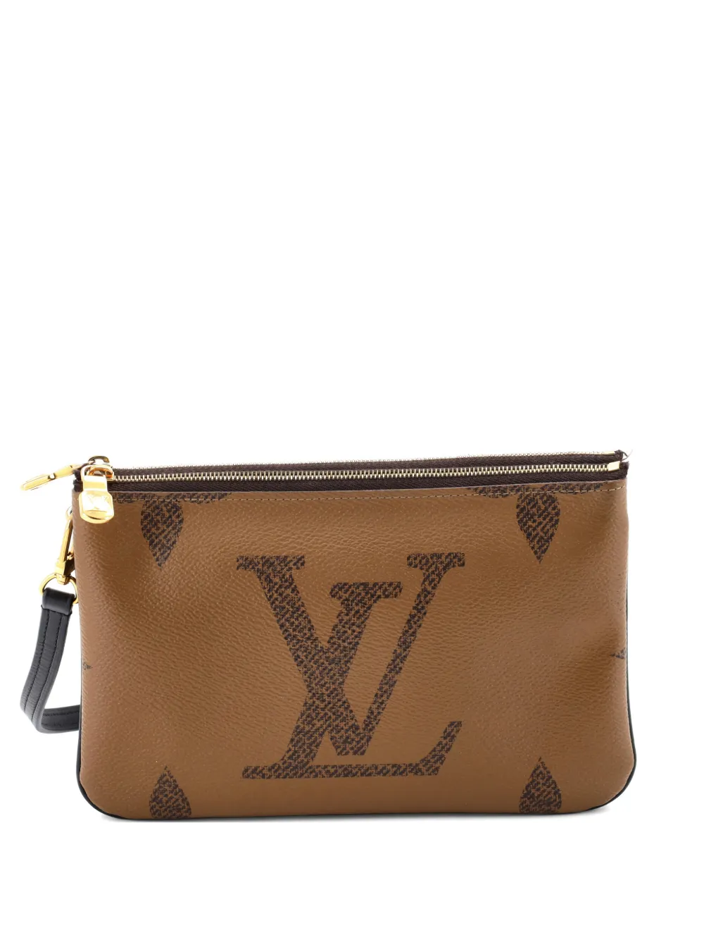 Louis Vuitton Pre-Owned Double Zip Pochette Reverse Monogram Giant clutch bag | Brown | Image 1