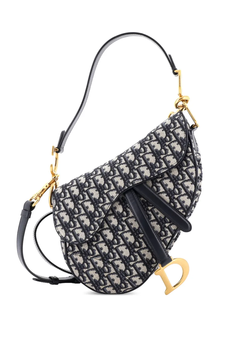 Christian Dior Pre-Owned Saddle Handbag with Strap Oblique Canvas Medium shoulder bag - Blu