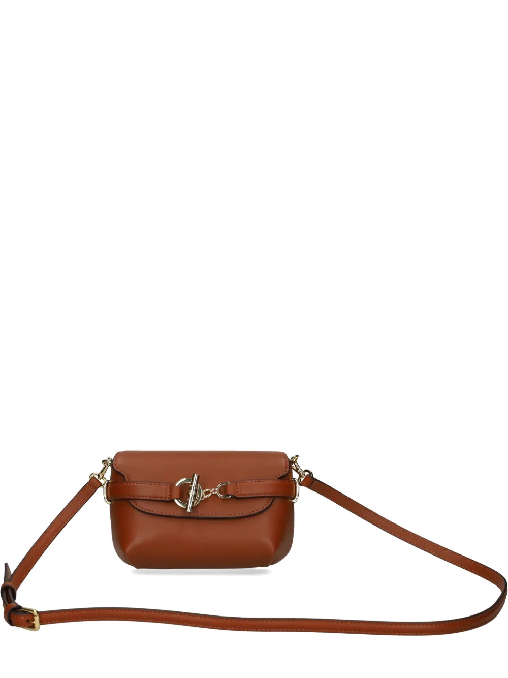 Lauren Ralph Lauren buckle-detail leather crossbody bag - Marrone