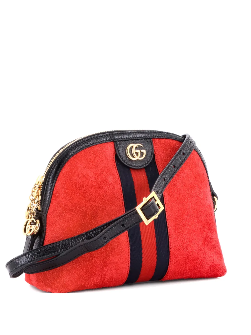 Gucci Pre-Owned Ophidia Dome Shoulder Bag Suede Small crossbody bag - Rosso