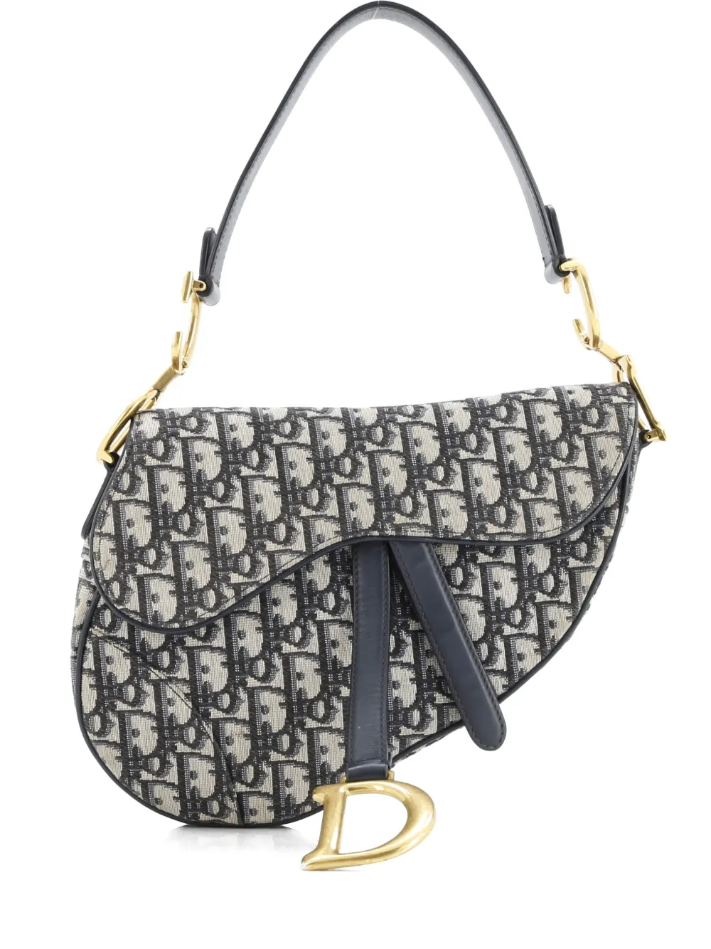 Christian Dior Pre-Owned Saddle Handbag Oblique Canvas Medium shoulder bag - Blu