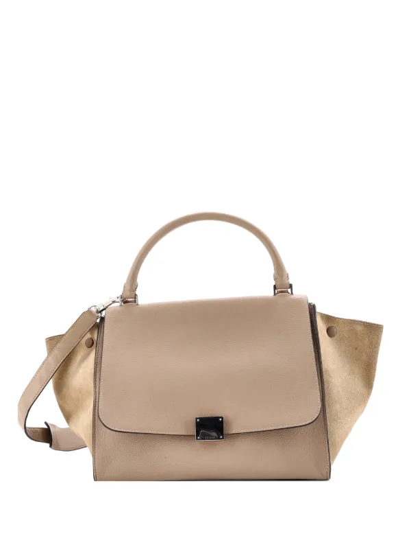 Celine Pre-Owned トラペーズ レザー ミディアム サッチェルバッグ