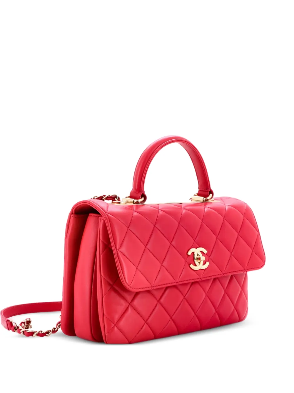 CHANEL Pre-Owned Trendy CC Top Handle Bag Quilted Lambskin Medium satchel - Rosa