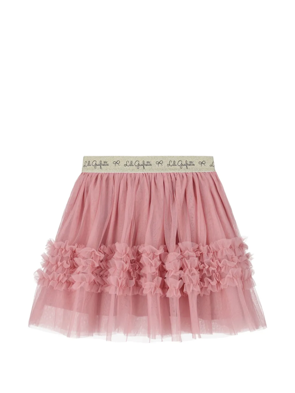Lili Gaufrette Gonna con ruches in tulle - Rosa