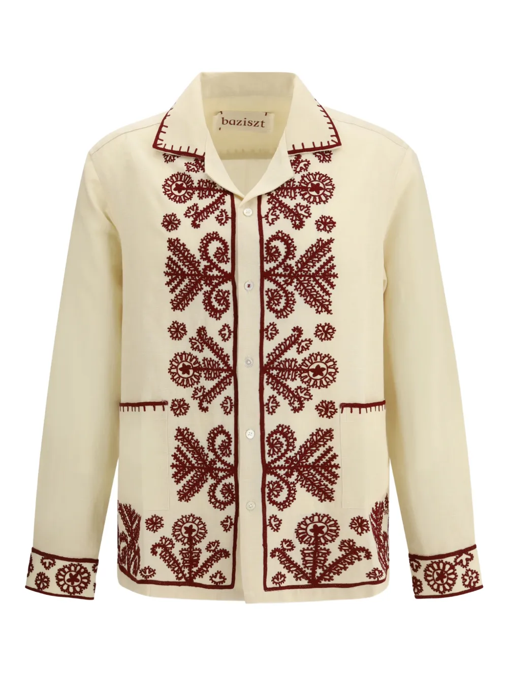 Baziszt Fougère embroidered shirt - Neutrals