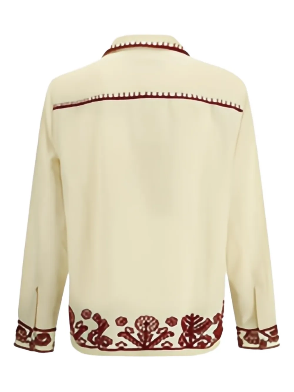Baziszt Fougère embroidered shirt - Beige