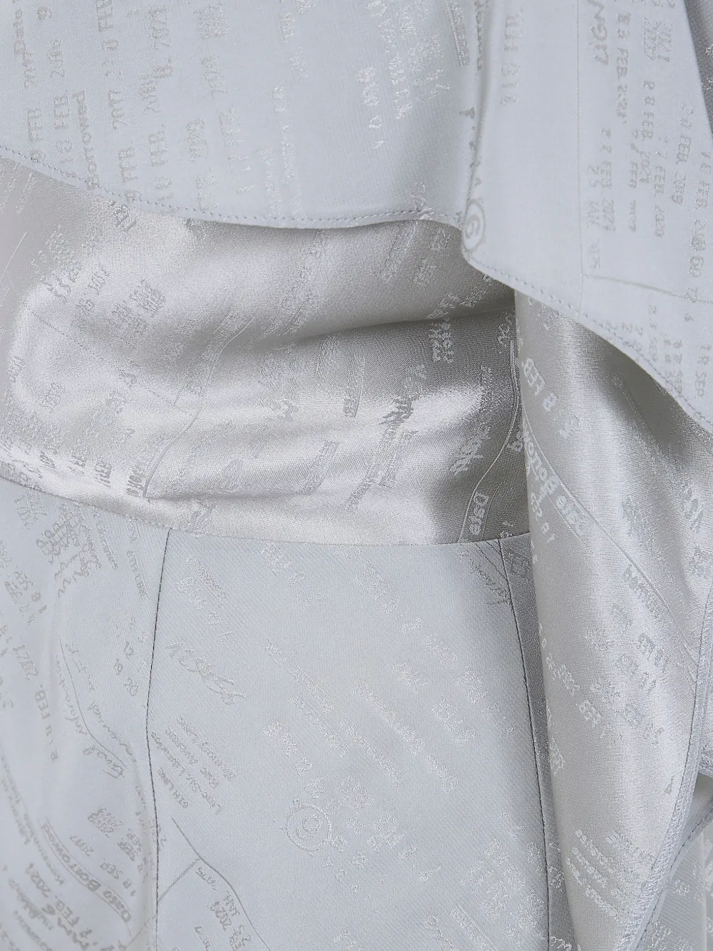 Mm6 Maison Margiela Draped Asymmetric Textured Top Spaghetti Straps In Gray