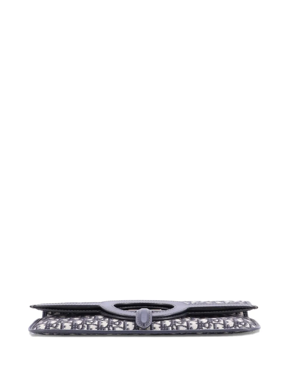 Pre-owned Dior Fold Over Oblique Canvas Clutch Bag In Blue