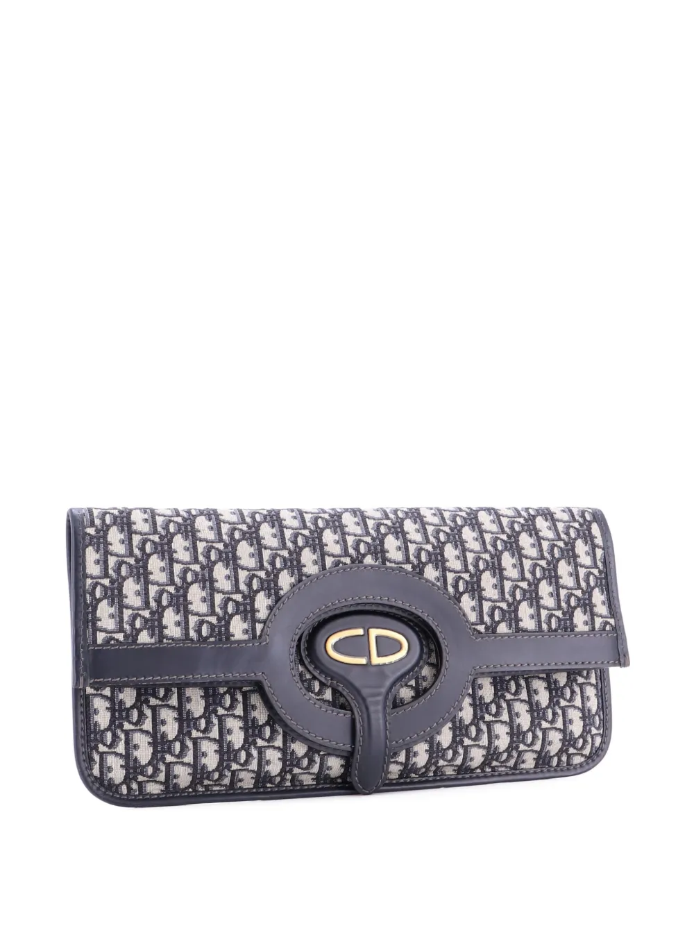 Christian Dior Pre-Owned Fold Over Oblique Canvas clutch bag - Blu