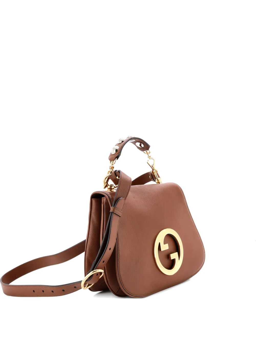 Gucci Pre-Owned Web Blondie Flap Bag Leather Medium shoulder bag - Marrone