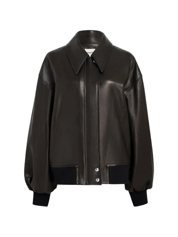Khaite Shelman Leather Jacket in Black