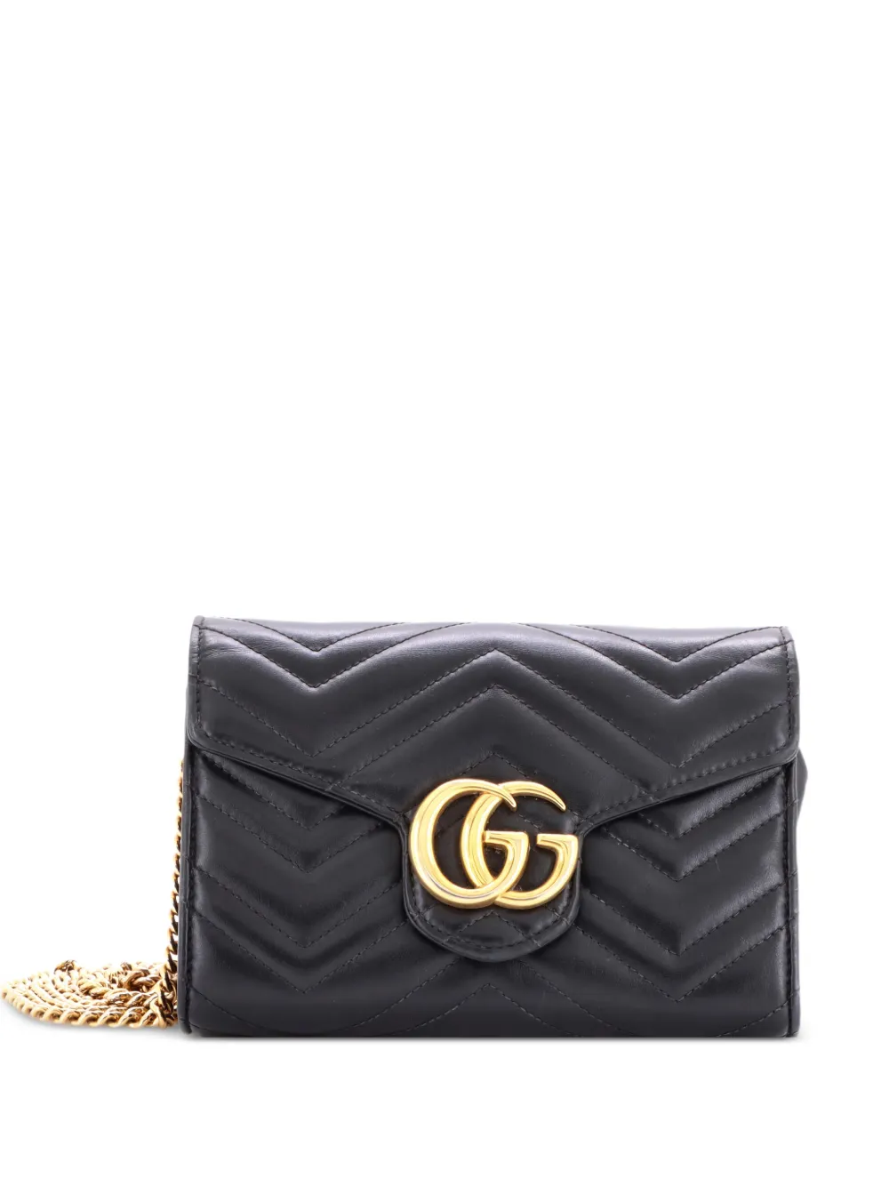 Gucci Pre-Owned GG Marmont Chain Wallet Matelasse Leather Mini crossbody bag - Nero
