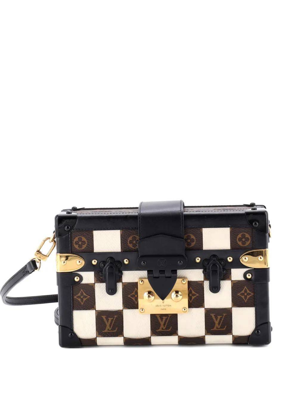 Louis Vuitton Pre-Owned Petite Malle Handbag Damier Tressage Monogram Canvas and Leather clutch bag - Nero